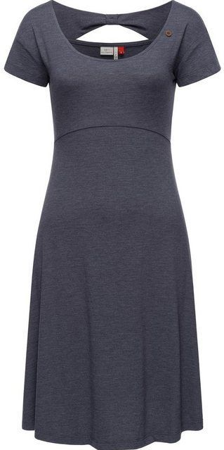 Ragwear Sommerkleid Lunngo Solid leichtes Freizeitkleid mit Schleifen-Ausschnit am Rücken