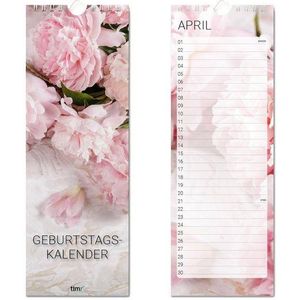 younikat Platzset Geburtstagskalender Motiv Pfingstrose I 105 x 297 mm I Immerwährend I