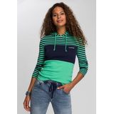 KangaROOS Kapuzenshirt Langarm, sehr figurbetont, mit Colourblocking-Optik