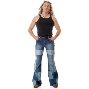 Comycom Bootcut-Jeans Herren Patchwork STAR DEJA-VU