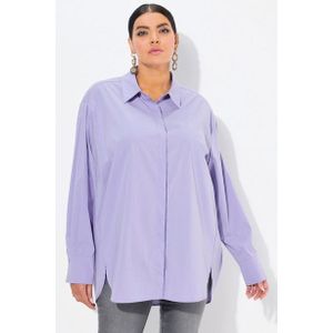 Ulla Popken Hemdbluse Hemdbluse Perlmuttknöpfe oversized Langarm