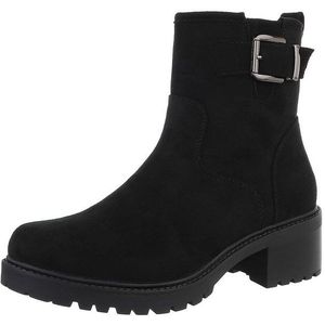 Ital-Design Damen Freizeit Stiefelette (87740244) Blockabsatz Stiefeletten in Schwarz