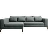 INOSIGN Ecksofa Cross, mit softem Sitz, L-Form, wendbare Zierkissen, Breite 284 cm, Couch mit vielen Kissen, stylische Kreuznaht, elegante Metallfüße