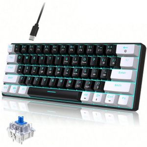 DOPWii Kabellose mechanische Tastatur mit 61 Tasten – Kompakt, Blue Switch, Gaming-Tastatur (RGB-Hintergrundbeleuchtung, Gaming-Tastatur, Gaming & Office)