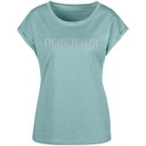 Vivance T-Shirt mit Frontdruck "Bonjour" (2er-Pack) aus weicher Baumwoll-Qualität