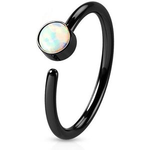viva-adorno Nasenpiercing 0,8mm Nasenring Piercing Hoop Ring Opal Knorpel Piercing Cartilage, Tragus Helix Rook Ohrpiercing