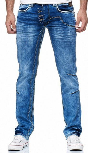 Rusty Neal Straight-Jeans RUBEN 30 mit angesagten Ziernähten