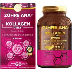 Zühre Ana® Kollagen Tablette-Keratin + D-Biotin, Gesundes Haar, Glänzende Haut Kapseln, 60 g