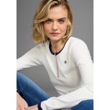 DELMAO Langarmshirt mit kontrastfarbener Paspel & Knopfleiste - NEUE KOLLEKTION
