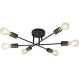 B.K.Licht LED Deckenleuchte Retro LED Deckenlampe Wohnzimmer E27 schwarz-matt - BKL1229, ohne Leuchtmittel, 2700K - Extra-Warmweiß, Spot-Leuchte industrial-Look modern Arbeitszimmer Küche Schlafzimmer