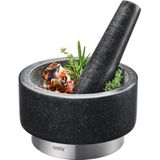 GEFU Mörser X-PLOSION®, (1-tlg), Granit, Edelstahl, Ø 14 cm