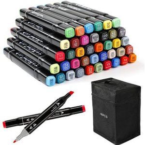 EXTSUD Marker Filzstifte,Farbige Graffiti Stifte Twin Tip Textmarker Marker set, (40-tlg), Fettige Mark Farben Set für Studenten Manga Kunstler Design Drawing