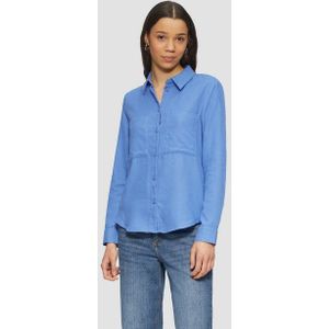 QS Langarmbluse Hemdbluse aus Flanell mit aufgesetzten Taschen