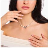 THOMAS SABO Kette mit Anhänger Schleifen-Kette mit Perlen Lovely Romance, KE2295-167-11-L45V, mit Zirkonia (synth) - mit Süßwasserzuchtperle