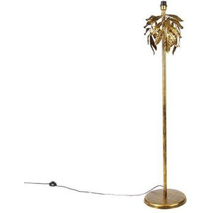 Qazqa Stehlampe Linden, ohne Leuchtmittel, E27, Gold/Messing, Klassisch / Antik, Stahl, 1-flammig