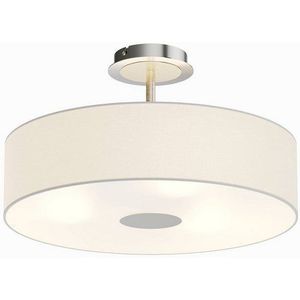 Lindby Deckenleuchten Josia, dimmbar, Leuchtmittel nicht inklusive, Modern, Stoff, Glas, Metall, weiß, nickel matt, chrom, 3 flammig, E27