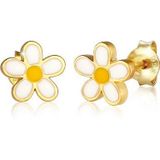 Elli Paar Ohrstecker Kinder Blume Flower Emaille 925 Silber, Blume