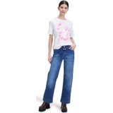 Cartoon Kurzarmshirt Cartoon Printshirt mit Rundhalsausschnitt (1-tlg) Foliendruck