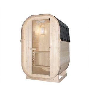 HOME DELUXE Fasssauna Outdoor Sauna CUBE S, BxTxH: 128.2 x 120 x 194 cm, 3,8 mm, Saunahaus aus Fichtenholz I Gartensauna