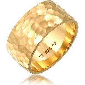 Elli Fingerring Breit Bandring Gehämmert Matt 925er Silber