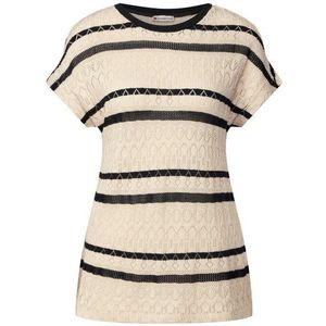 STREET ONE Kurzarmshirt stripe ajour shirt