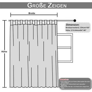 Qelus Vorhang Outdoor Vorhänge Wasserdicht Sonnenschutz Blickdicht Gardine Balkon, (1 St), Thermisch isoliert für Pavillon Terrassen Pergola