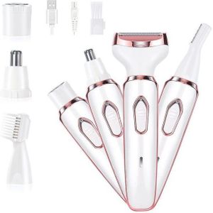 Avylet Beauty-Trimmer Elektrischer Rasierer 4-In-1Damenrasierer Schmerzfreier Intimrasierer, für Frauen, Gesicht Bikinizone Schmerzfrei, Kabellos, Nass & Trocken, Wiederaufladbar, Schmerzlos und hypoallergen,USB-Schnellladung
