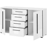INOSIGN Sideboard Cantara, moderner Schrank, Kommode in Eiche Evoke oder weiß, schwarze Stangengriffe, ausreichend Stauraum, vielseitig einsetzbar