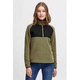 OXMO Sweatshirt OXMalita Fleece Troyer mit Stepp-Detail