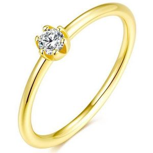 Lisandra Scott Silberring Ring mit weißem Stein 925 Silber, Verlobungsring Solitär-Ring Damen