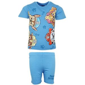 PAW PATROL Schlafanzug Paw Patrol Kinder Jungen kurzarm Pyjama Shirt Shorts 100% Baumwolle, Gr. 98 bis 128