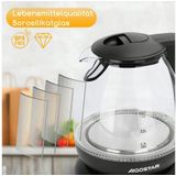 Aigostar Wasserkocher Kleiner wasserkocher glas mit led-beleuchtung, 1 Liter, 2200W, Kleiner wasserkocher glas mit led-beleuchtung, 1 Liter, 2200W