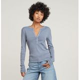 G-STAR Langarmshirt Deep v slim mit Knopfverschluss