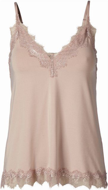 rosemunde Unterhemd Billie Strap Top wunderschöner Vintage-Spitzenbesatz an Ausschnitt und Saum