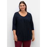 Sheego 3/4-Arm-Shirt Große Größen mit Kellerfalte, in A-Linie