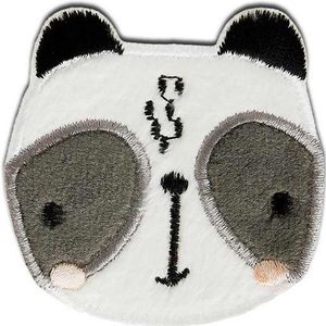 Mono-Quick Aufnäher Bügelbild, Aufbügler, Applikationen, Patches, Flicken, zum aufbügeln, Polyester, Zoo Tiere Panda - Größe: 5,5 x 5,4 cm