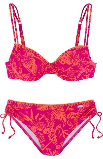 Venice Beach Bügel-Bikini Kensi seitlich regulierbar mit modernem Print