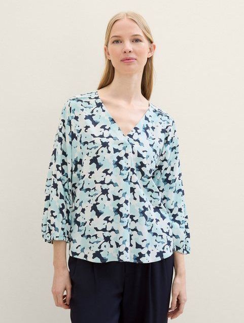 TOM TAILOR Langarmbluse Bluse mit V-Ausschnitt
