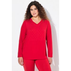 Ulla Popken Longsleeve Langarmshirt antibakteriell V-Ausschnitt Langarm