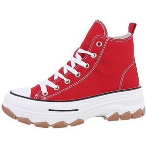 Ital-Design Damen High-Top Freizeit Sneakerboots (86016870) Flach Sneakers High in Rot