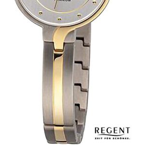Regent Quarzuhr Regent Damen Armbanduhr Analog, (Analoguhr), Damen Armbanduhr rund, extra groß (ca. 26mm), Metallarmband
