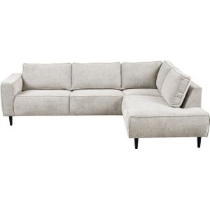 Places of Style Ecksofa Fumone, Lederoptik oder Soft-Touch Chenille, Breite 260, mit schwarzen Massivholzfüßen