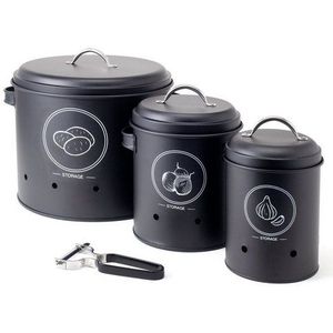 Hanseküche Vorratsdose Vorratsbehälter Set mit Sparschäler, Edelstahl, (3er Set, 3-tlg., Behälter groß, mittel und klein), inkl. Universal Sparschäler