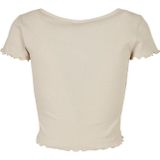 URBAN CLASSICS Kurzarmshirt Urban Classics Damen Ladies Cropped Button Up Rib Tee (1-tlg)