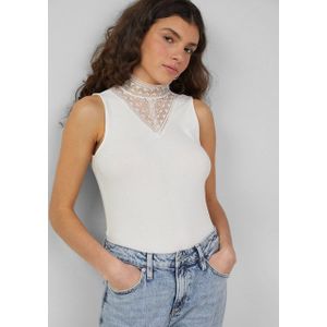 QS Shirttop Top mit Spitzeneinsatz