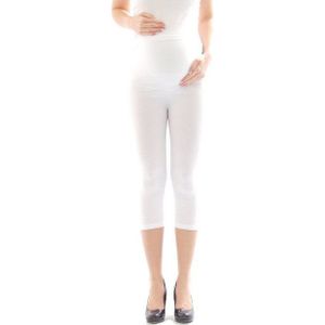 YESET Umstandshose Umstand Hose Capri 3/4 Umstandsleggings Baumwolle Weiß M