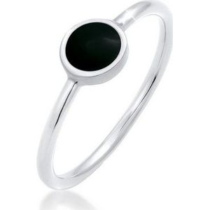 Elli Fingerring Solitär Stapelring Emaille 925 Silber, Geo
