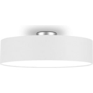 meineWunschleuchte Deckenleuchte, ohne Leuchtmittel, Designer-Lampe Stoff Lampenschirm Baushaus über-n Esstisch, Ø50cm Weiß