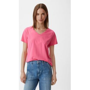 comma casual identity Kurzarmshirt T-Shirt mit V-Ausschnitt Logo