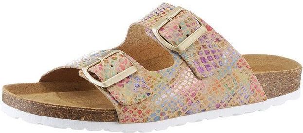 Aniston SHOES Pantolette, Basic, Sommerschuh, Schlappen mit schimmerndem Muster